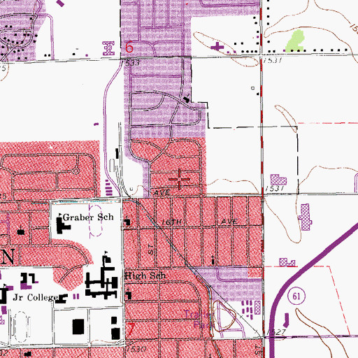 Topographic Map of Mount Olivet Worship Center, KS