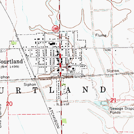 Topographic Map of Courtland Covenant Church, KS