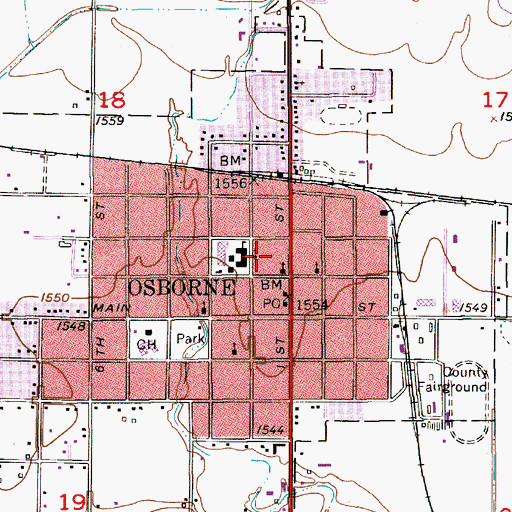 Topographic Map of United Christian Church, KS