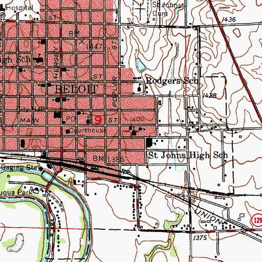 Topographic Map of Saint John the Baptist Catholic Church, KS