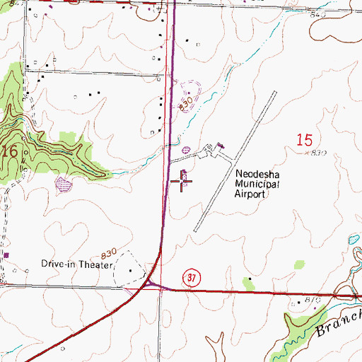 Topographic Map of Countryside Christian Church, KS