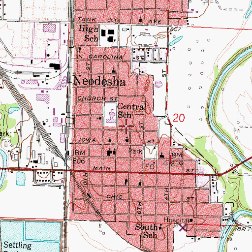 Topographic Map of Episcopal Church of the Ascension, KS