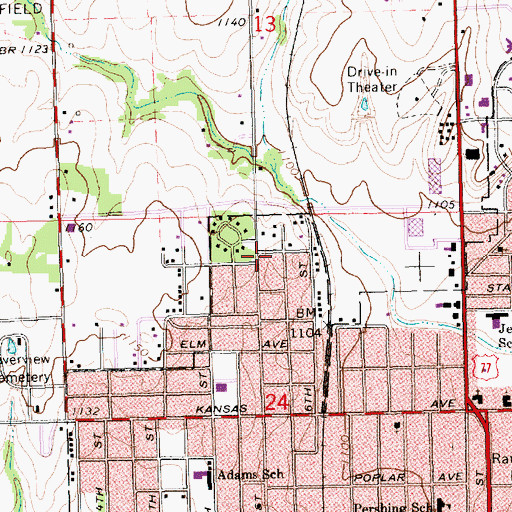 Topographic Map of New Hope Assembly Pentecostal Church, KS