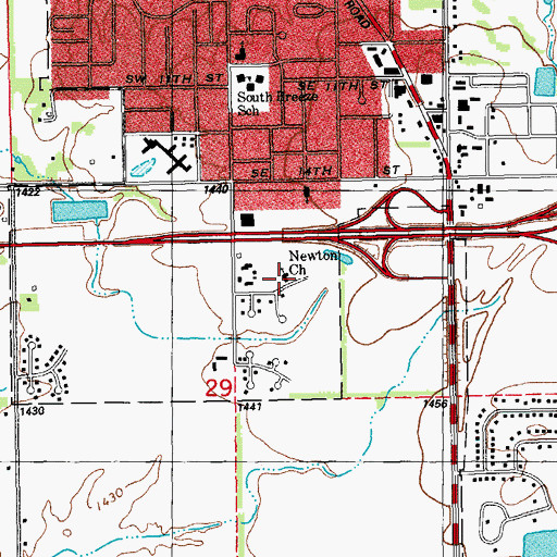 Topographic Map of Newton Christian Church, KS