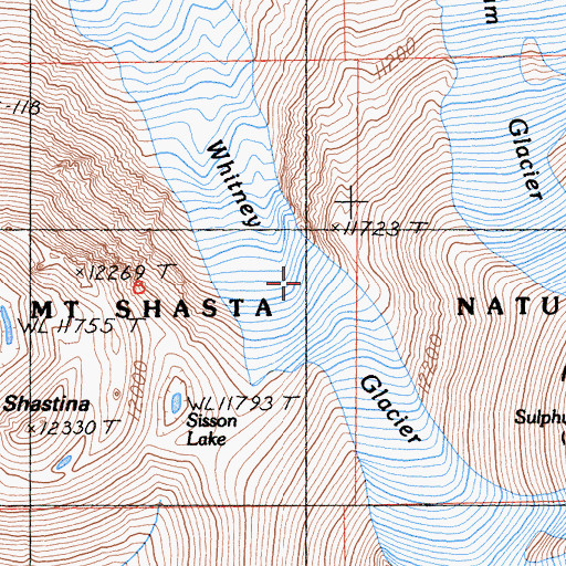 Topographic Map of Whitney Glacier, CA