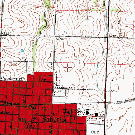 Topographic Map of Northridge Church, KS