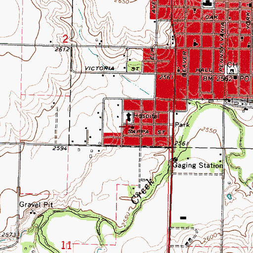 Topographic Map of Evangelical Covenant Church of Oberlin, KS