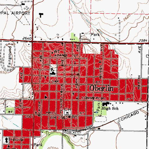 Topographic Map of Faith Lutheran Church, KS