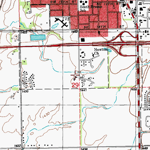 Topographic Map of Old Main Street Church of Christ, KS