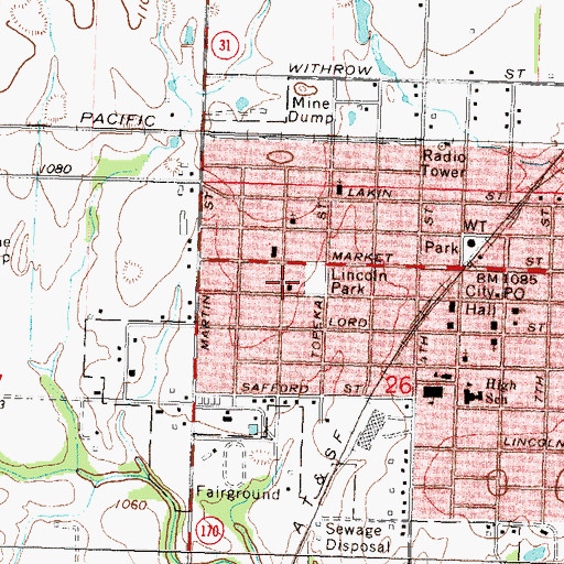 Topographic Map of Solid Rock Action Center Church, KS