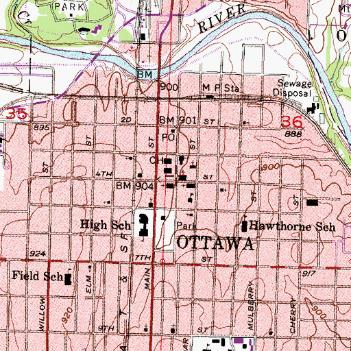 Topographic Map of First United Methodist Church, KS