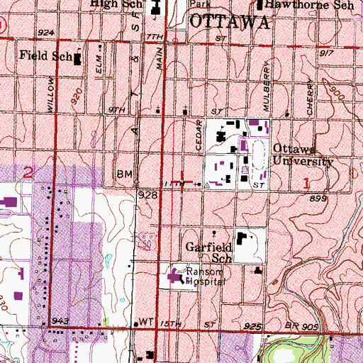 Topographic Map of First Christian Church, KS