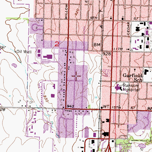 Topographic Map of Westminster Presbyterian Church, KS