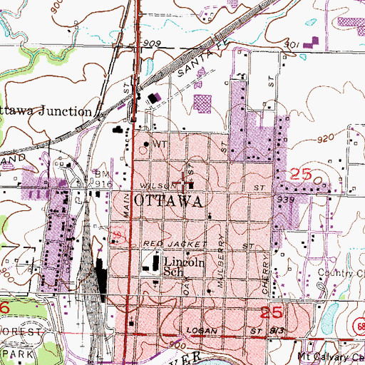 Topographic Map of North Baptist Church, KS