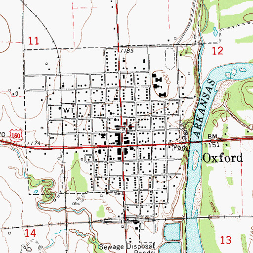 Topographic Map of First Baptist Church, KS