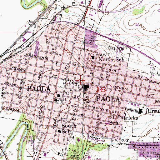 Topographic Map of First Presbyterian Church, KS
