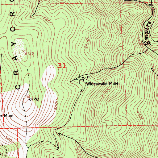 Topographic Map of Wideawake Mine, CA