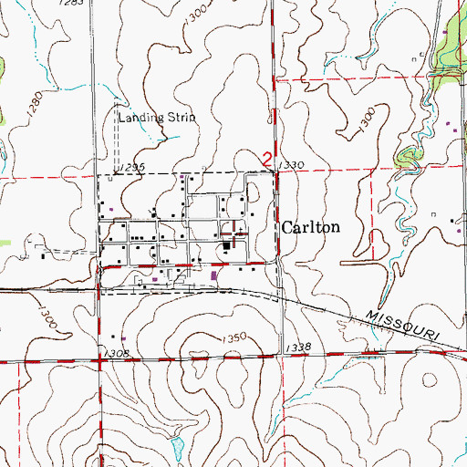 Topographic Map of Carlton First Presbyterian Church, KS