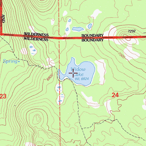 Topographic Map of Widow Lake, CA