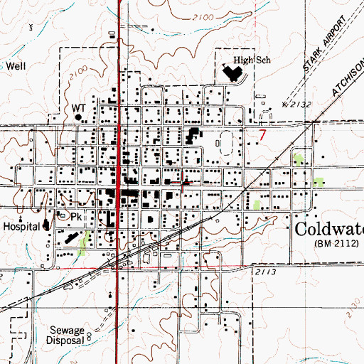 Topographic Map of First Presbyterian Church, KS