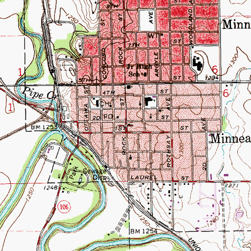 Topographic Map of First Presbyterian Church, KS