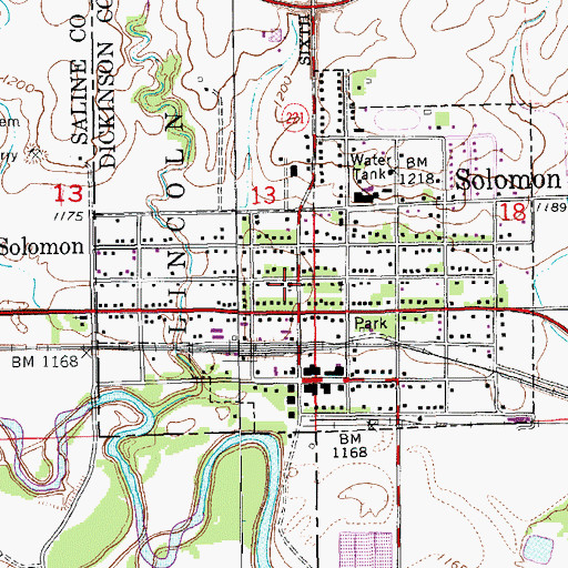 Topographic Map of First Presbyterian Church, KS