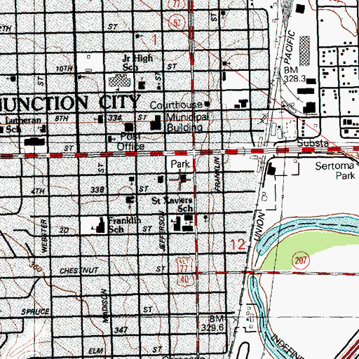 Topographic Map of First Presbyterian Church, KS