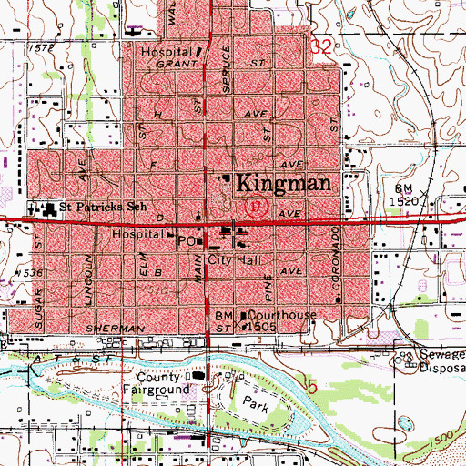 Topographic Map of First Presbyterian Church, KS