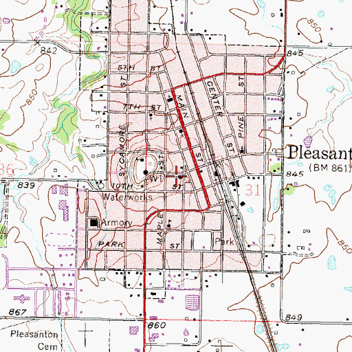 Topographic Map of First Presbyterian Church, KS