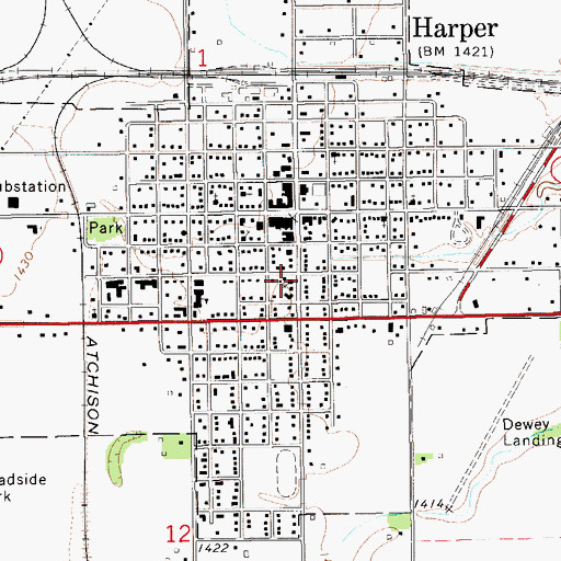 Topographic Map of First Presbyterian Church, KS