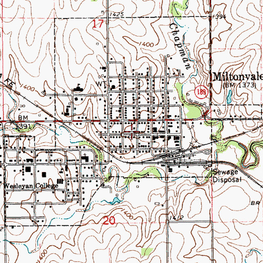 Topographic Map of First Presbyterian Church, KS