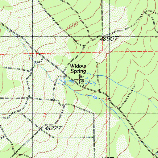 Topographic Map of Widow Spring, CA