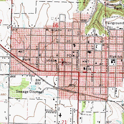 Topographic Map of First United Presbyterian Church, KS