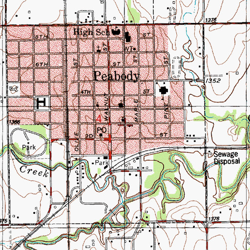 Topographic Map of Saint Paul Lutheran Church, KS