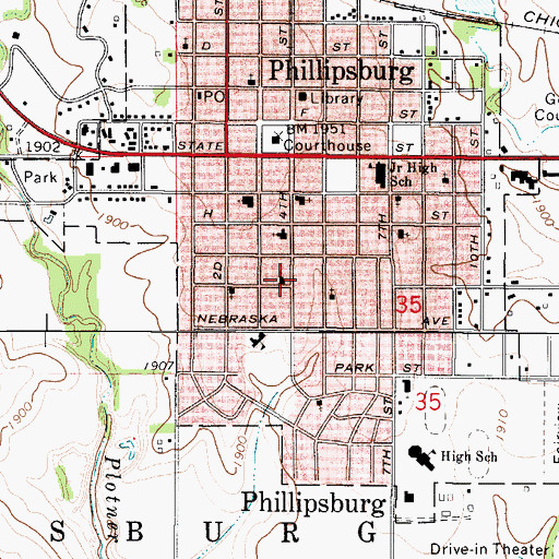 Topographic Map of Church of Christ, KS