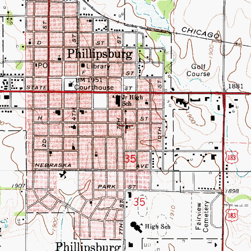 Topographic Map of Zion Lutheran Church, KS