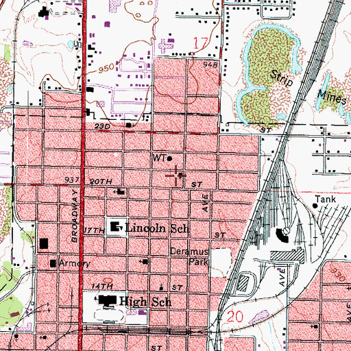 Topographic Map of Pittsburg Seventh Day Adventist Church, KS