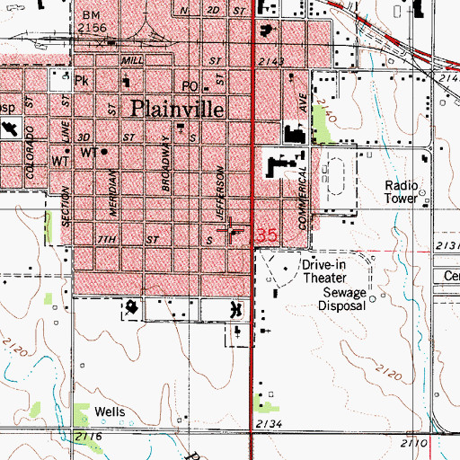 Topographic Map of First Lutheran Church, KS