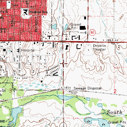 Topographic Map of Church of Christ, KS