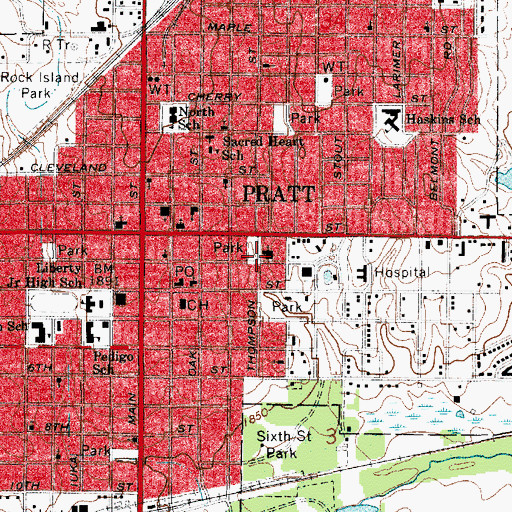 Topographic Map of Our Savior Lutheran Church, KS
