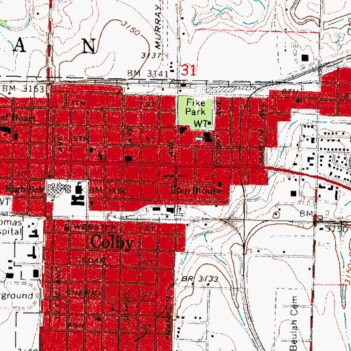 Topographic Map of Redeeming Love Ministries, KS