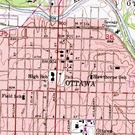 Topographic Map of Sacred Heart Catholic Church, KS