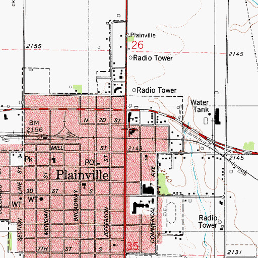 Topographic Map of Sacred Heart Catholic Church, KS