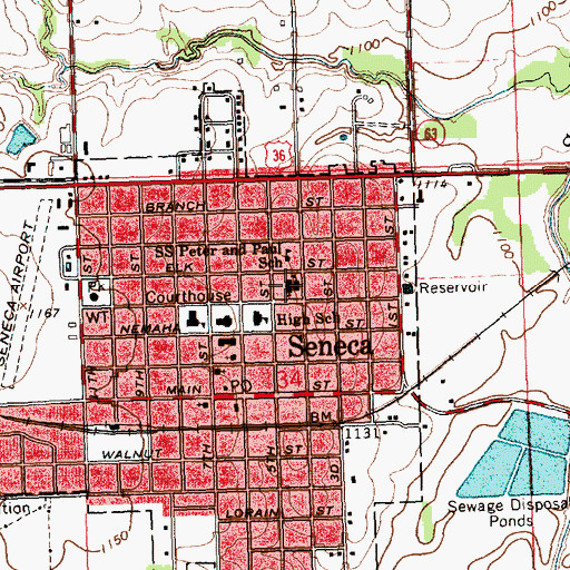 Topographic Map of Saints Peter and Paul Catholic Church, KS