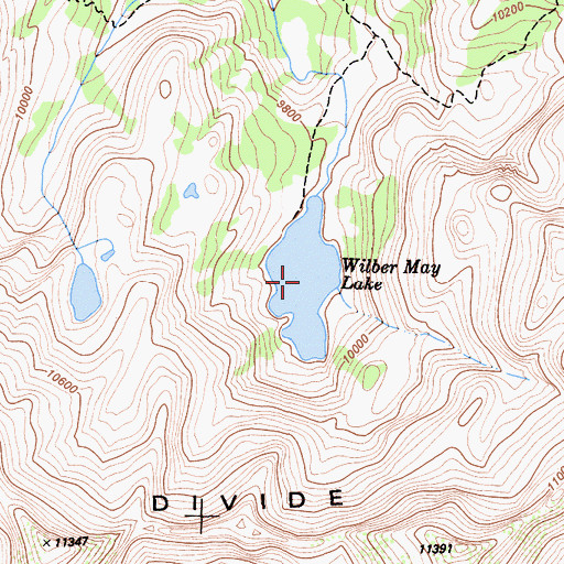 Topographic Map of Wilbur May Lake, CA