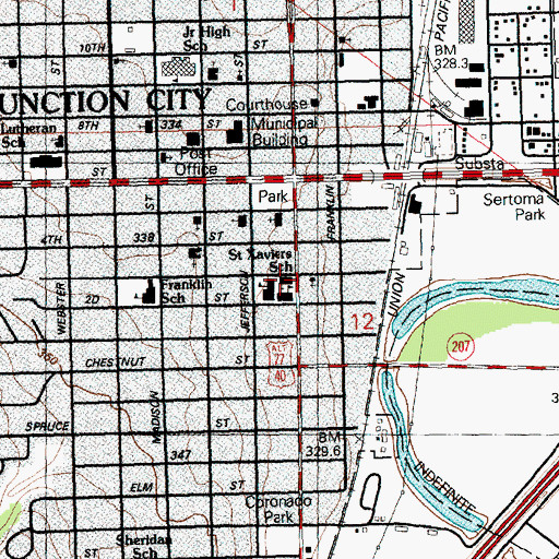 Topographic Map of Saint Francis Xavier Catholic Church, KS