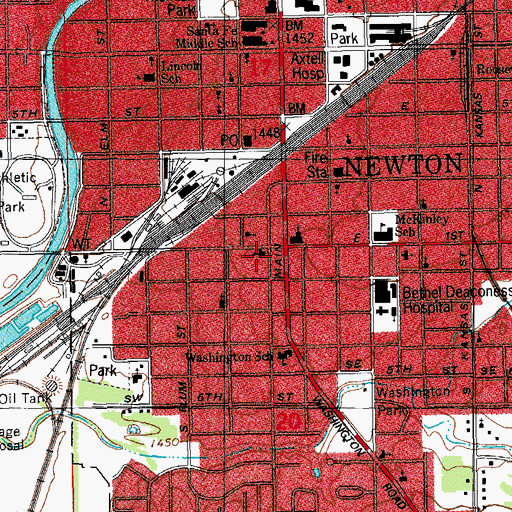 Topographic Map of Salem United Methodist Church, KS