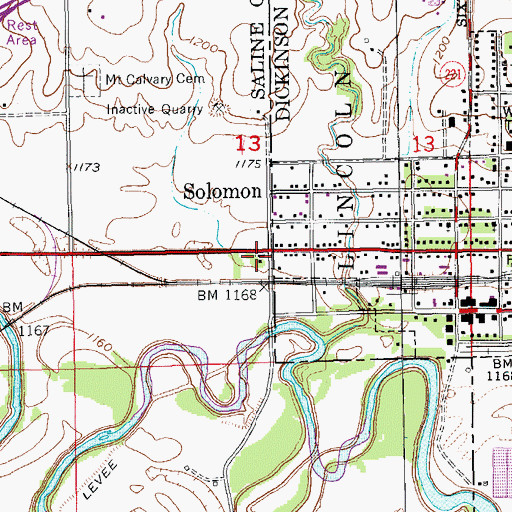Topographic Map of Immaculate Conception of the Blessed Virgin Mary Catholic Church, KS