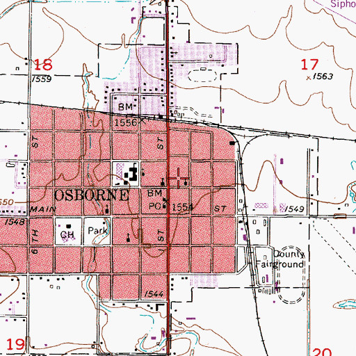 Topographic Map of Saint Aloysius Gonzaga Catholic Church, KS
