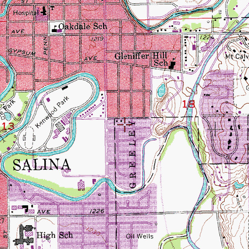 Topographic Map of Higher Praise Church, KS